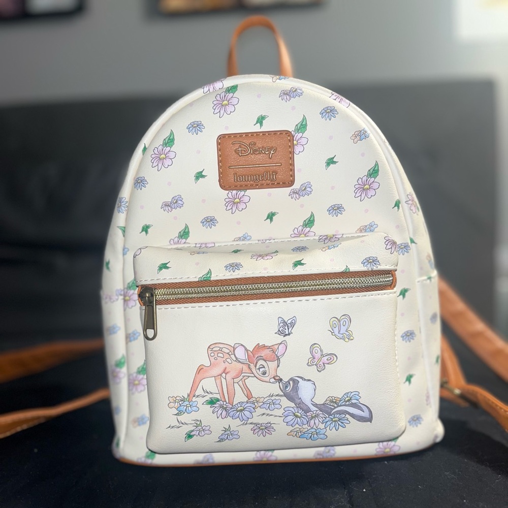 LOUNGEFLY Disney Bambi & Flower Floral Mini Backpack Bag